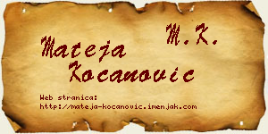 Mateja Kocanović vizit kartica